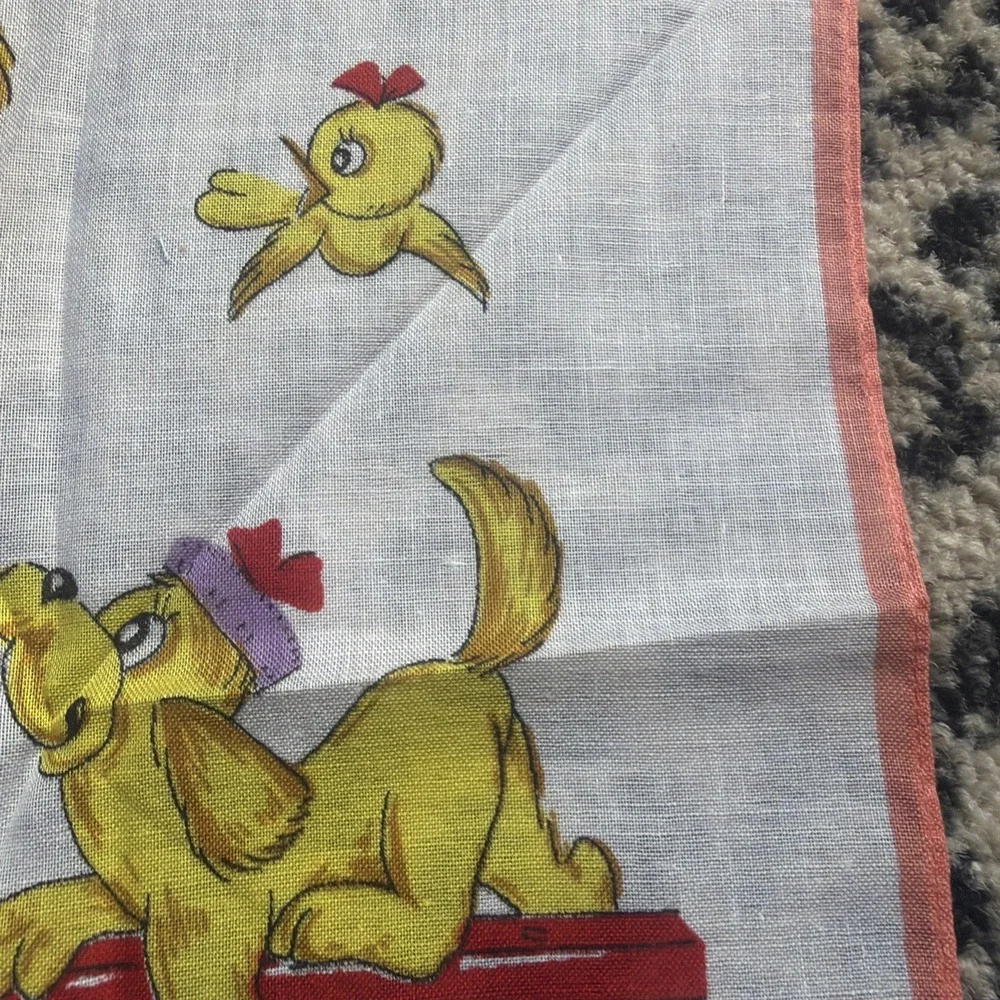 Lot 2 VTG Fruit of the Loom Kids Handkerchiefs Teddy Bear Firefighter Kitsch
